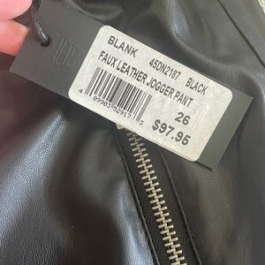 Faux Leather Jogger Pant SIZE 26 w Tags